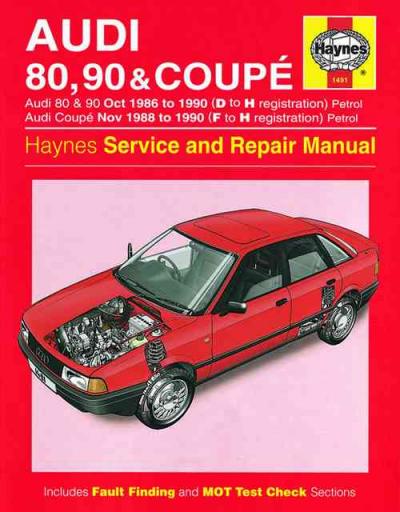 Audi 80 90 Coupe 1986 1990 Haynes Service Repair Manual    UK