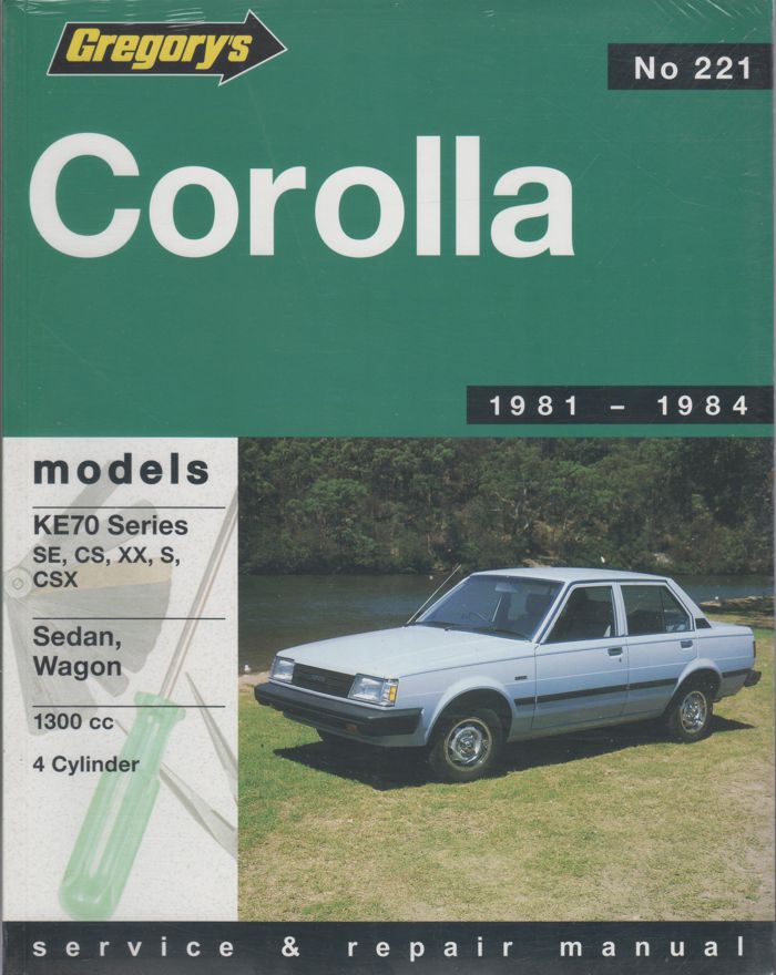 Toyota Corolla 1300 1981 1984 Gregorys Service Repair Manual   