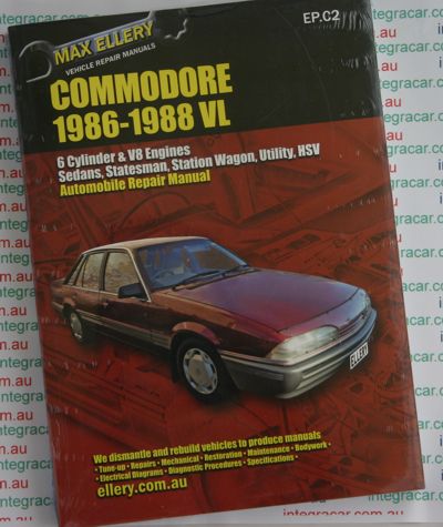 Holden Commodore VL repair manual 1986 - 1988 - Ellery - NEW