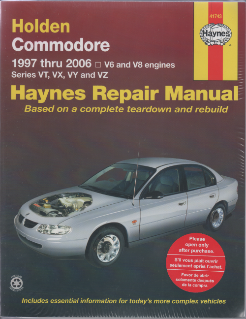 Holden Commodore VT to VZ II 1997-2006 Haynes Service Repair Manual 