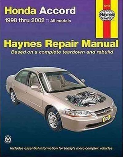 Honda Accord 1998-2002 Haynes Service Repair Manual ...