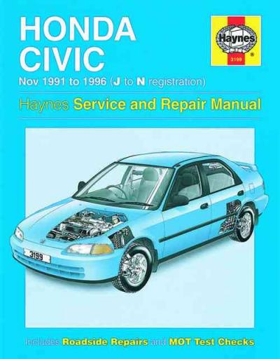 Honda Civic 1991-1996 Haynes Service Repair Manual  USED