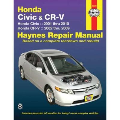 Honda Civic CR V CRV 2001-2010 Haynes Service Repair Manual USED