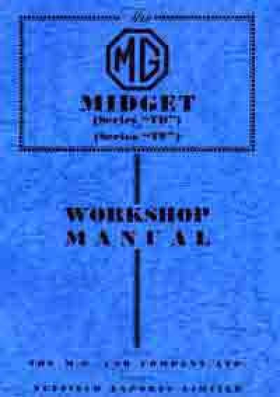 MG Midget TD TF Service Repair Manual   Brooklands Books Ltd UK 