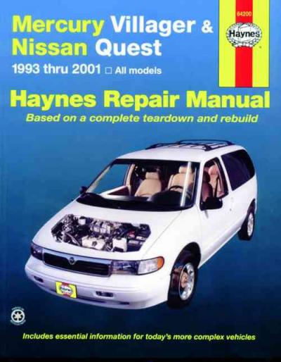Mercury Villager Nissan Quest 1993 2001 Haynes Service Repair Manual   
