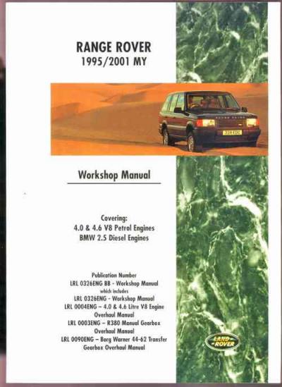 Range Rover 1995 2001 MY Workshop Manual   Brooklands Books Ltd UK 