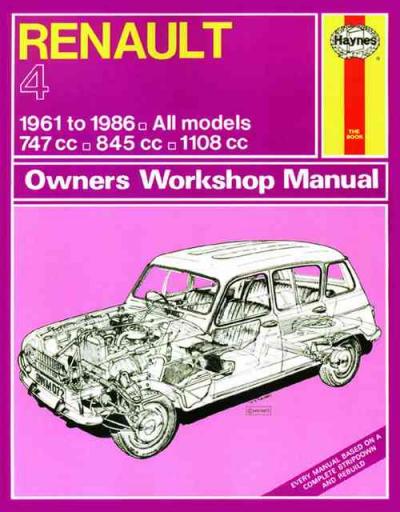 Renault 4 1961 1986 Haynes Service Repair Manual   