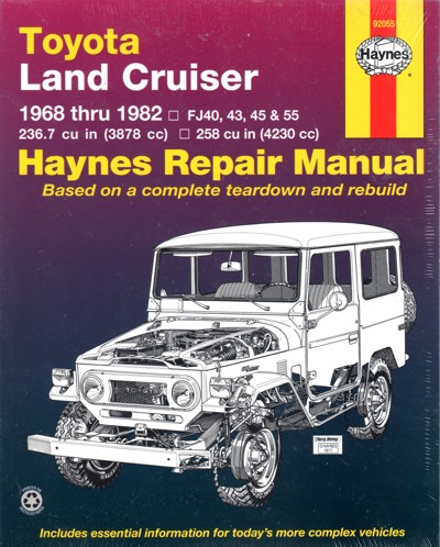 Toyota Landcruiser petrol FJ series repair manual 1968-1982 NEW