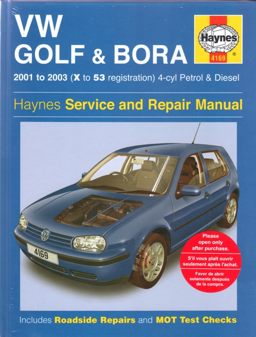VW Golf and Bora Service and Repair manual Haynes 2001-2003  USED