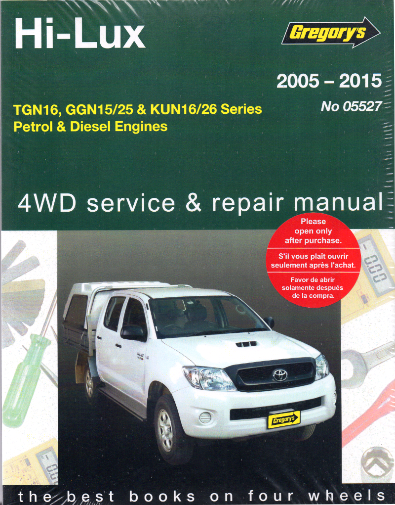 Toyota Hi-Lux Petrol and Diesel 2WD and 4WD 2005 - 2015 repair workshop manual NEW