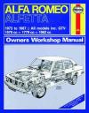 Alfa Romeo Alfetta 1973 1987 Haynes Service Repair Manual    UK