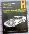 Porsche 944 1983 1989 Haynes Service Repair Manual    