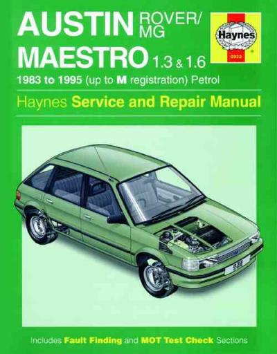 Austin MG Rover Maestro 1983-1995 Haynes Service Repair Manual USED