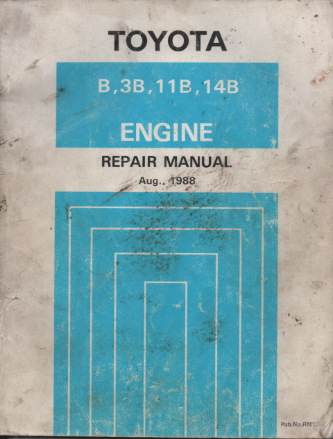 Toyota B 3B 11B 14B engine workshop repair manual USED