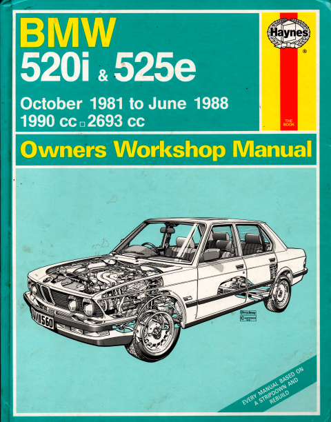 BMW 520i 525e 1981 1988 Haynes Service Repair Manual  USED