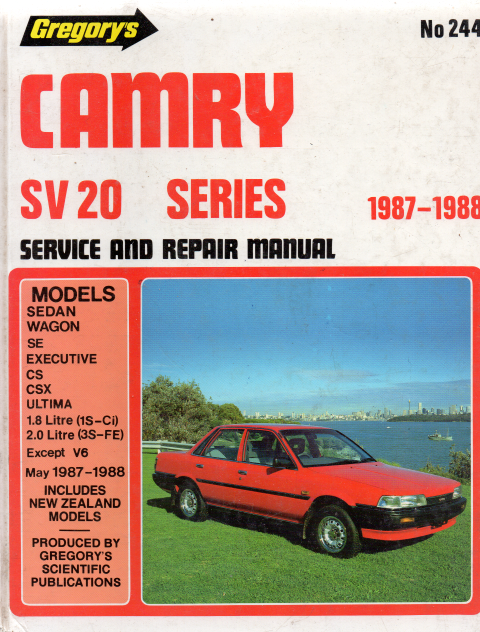 Toyota Camry SV20 SV21 Series 1987-1989 Gregorys Service Repair Manual  USED