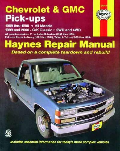 Chevrolet GMC Pick ups 2WD 4WD 1988-1998 Haynes Service Repair Manual  USED