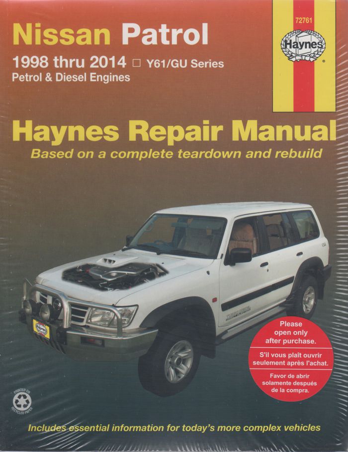 Nissan Patrol Y61/GU Petrol Diesel 1998-2014 Haynes Service Repair Manual     