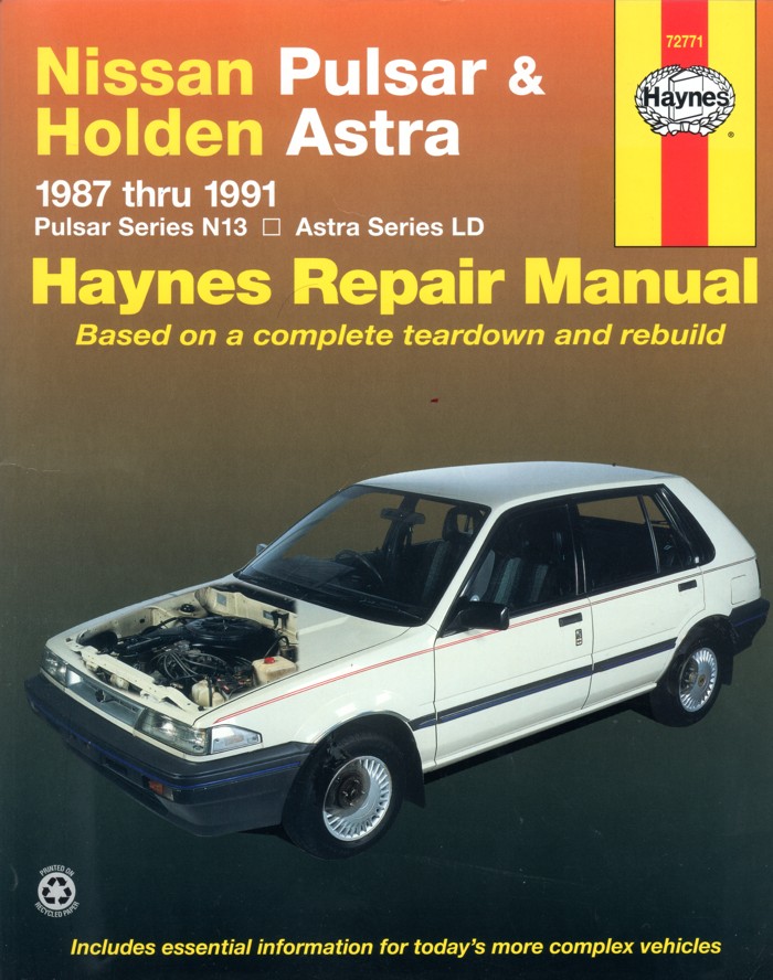Nissan Pulsar N13 Holden Astra LD 1987-1991 Haynes Service Repair Manual     