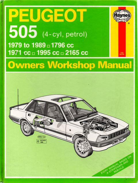 Peugeot 505 Petrol 1979-1989 Haynes Service Repair Manual  USED