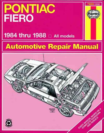 Pontiac Fiero 1984 1988 Haynes Service Repair Manual - sagin workshop