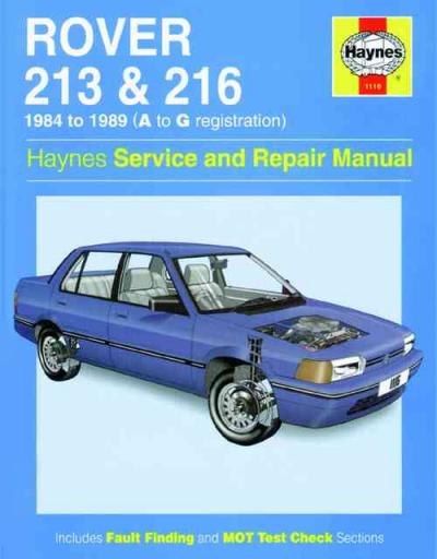 Rover 213 and 216 1984-1989 Haynes Service Repair Manual   USED