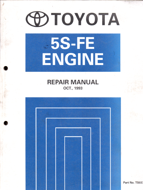 Toyota 5S-FE Engine workshop manual USED