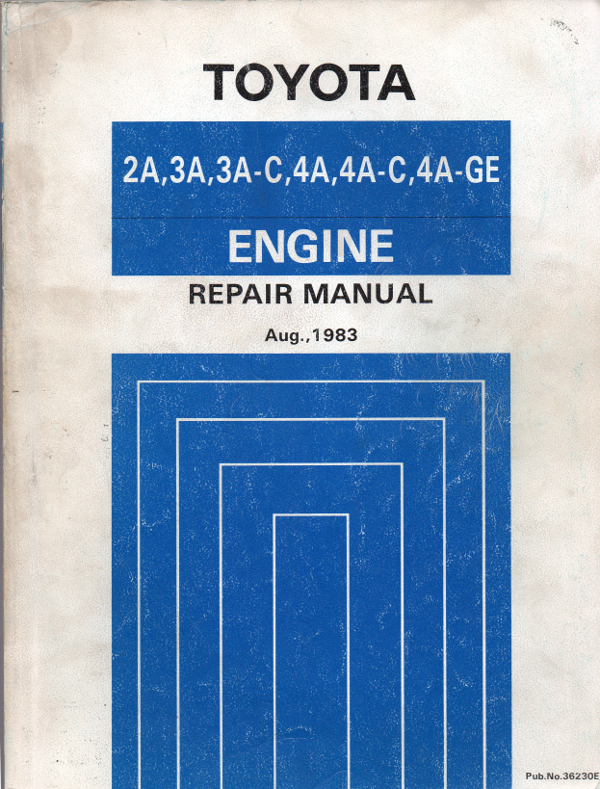 Toyota 2A 3A 3A-C 4A 4A-C 4A-GE engine repair manual USED ...