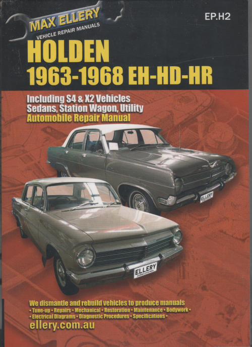 Holden EH HD HR repair manual 1963-1968 Ellery NEW