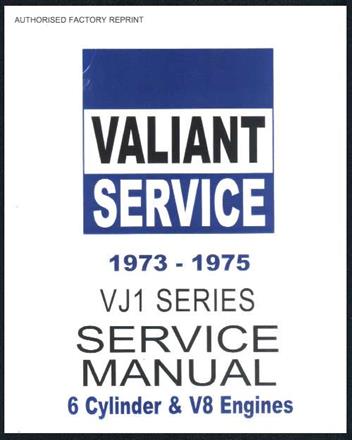 Chrysler Valiant 1973 1975 VJ Series Service Manual  Book 1