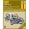 Fiat 124 Sports 1968-1978 Haynes Service Repair Manual  USED