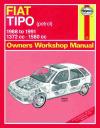 Fiat Tipo Petrol 1988-1991 Haynes Service Repair Manual  USED