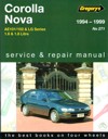 Toyota Corolla Holden Nova 1994 1999 Gregorys Service Repair Manual   