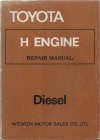 Toyota H engine workshop repair manual USED