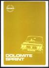 Triumph Dolomite Sprint Service Repair Manual   Brooklands Books Ltd UK 
