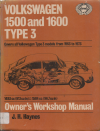 Volkswagen VW Type 3 1500 1600 1963-1973 Haynes Service Repair Manual  USED