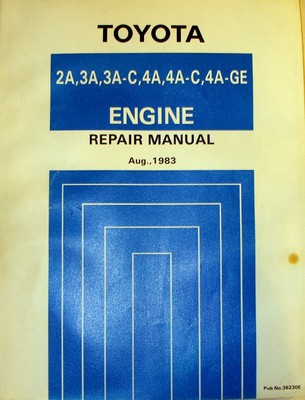 Toyota 2A 3A 3A-C 4A 4A-C 4A-GE engine repair manual USED - sagin ...